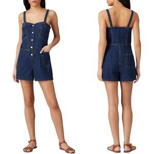 7 For All Mankind Asymmetrical Seam Denim Romper Womens XS Blue Western Bohemian